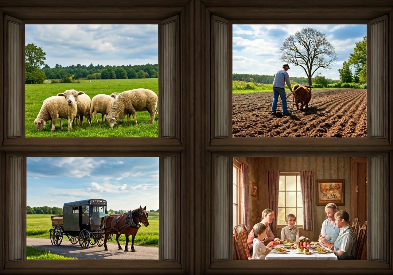 Vintage Farm Life in a Single Scene