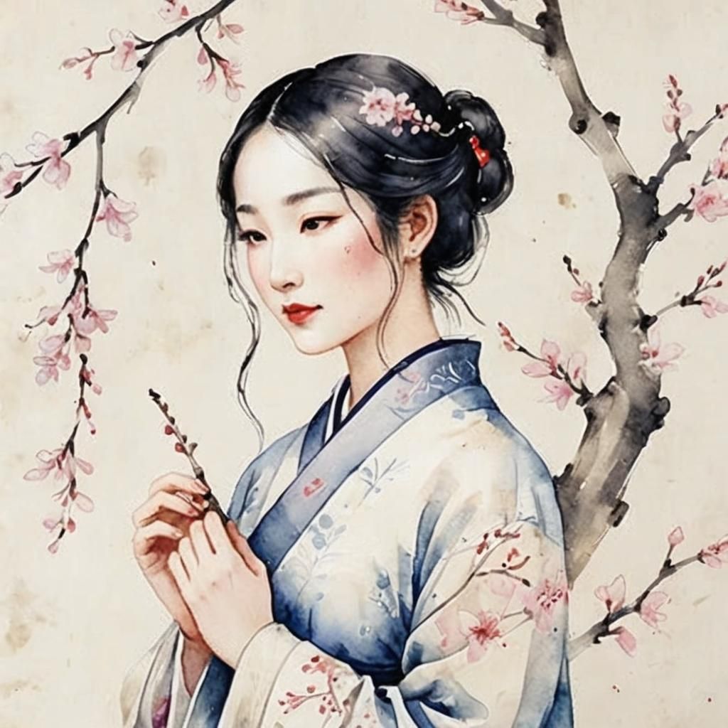 Vintage Scroll with Calligraphy 'I Love You' in Watercolour