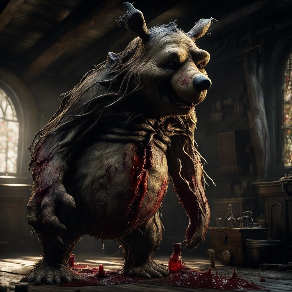Grotesque Winnie the Pooh as Great Old One
