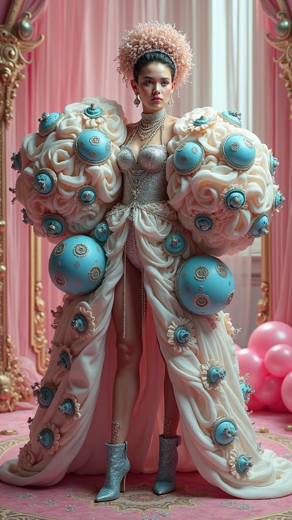 Cyberpunk Aristocrat in Extravagant Futuristic Garb
