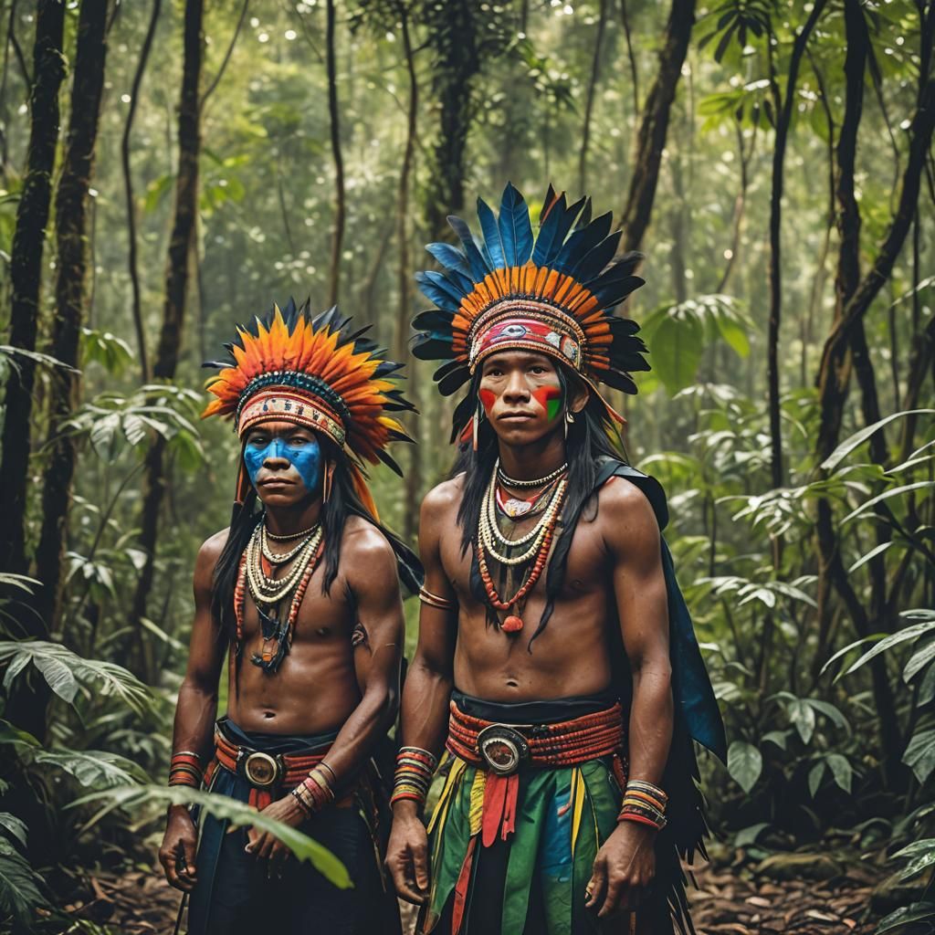 Kayapo Brazilian Indigenous People Portrait