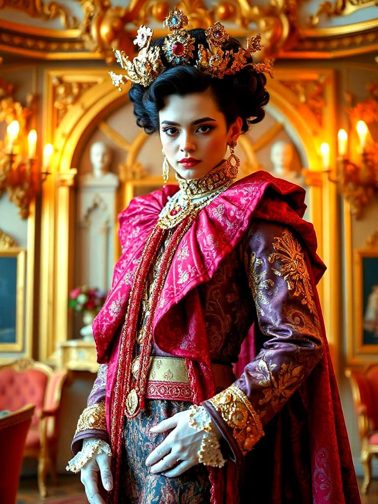 Luxurious Avant-Garde Supermodel in Opulent Style