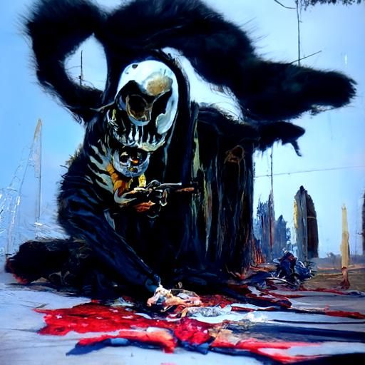 Dramatic Oil Painting of a Shadowy Figure