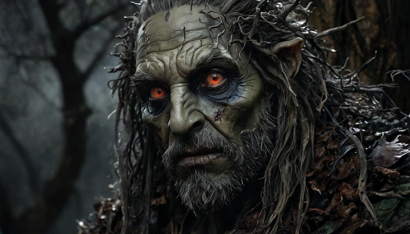 Treebeard Portrait in Alcohol Ink Style