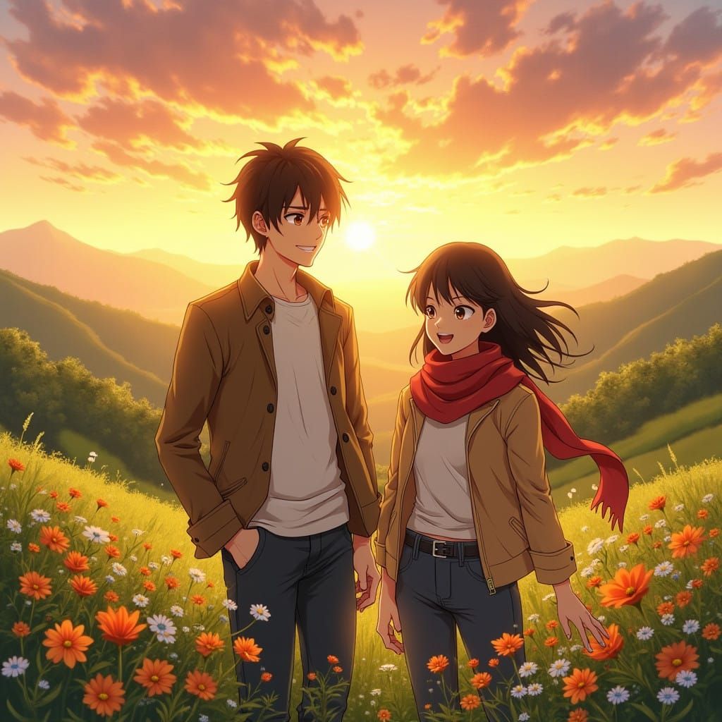 heroes of Attack on Titan Unite in Peaceful Sunset Scene