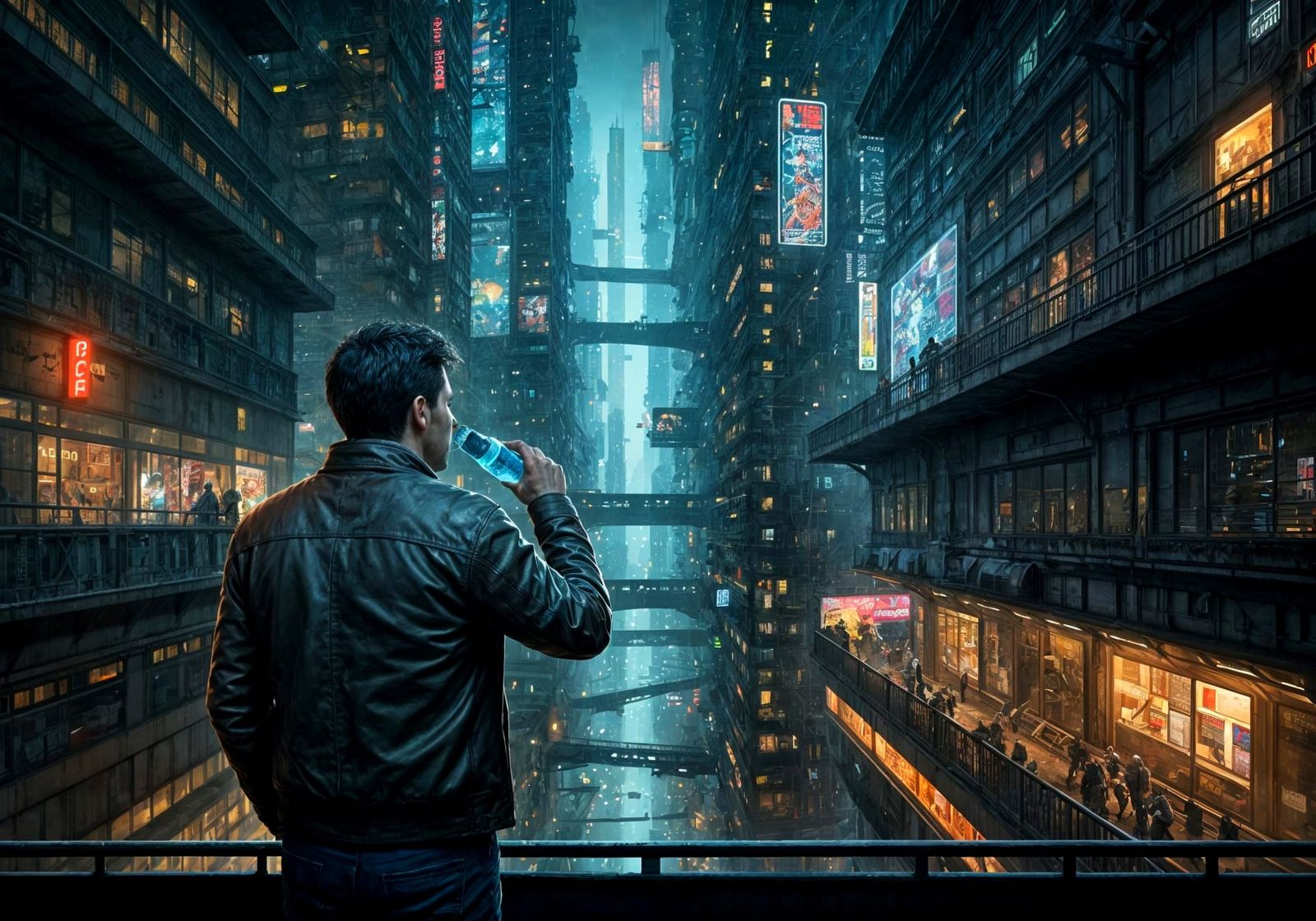 Cyberpunk Metropolis at Dusk