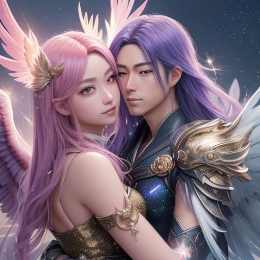 Lovers Embrace Under Sparkling Phoenix Moonlight