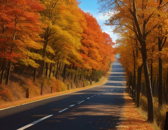 Vibrant Autumn Landscape in Golden Hues