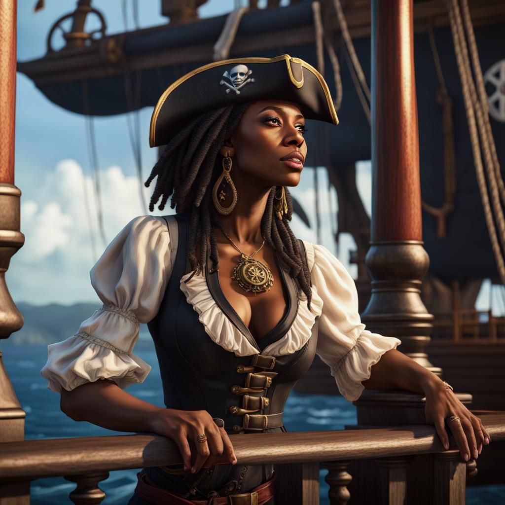 Pirate Captain Gazing into the Distance