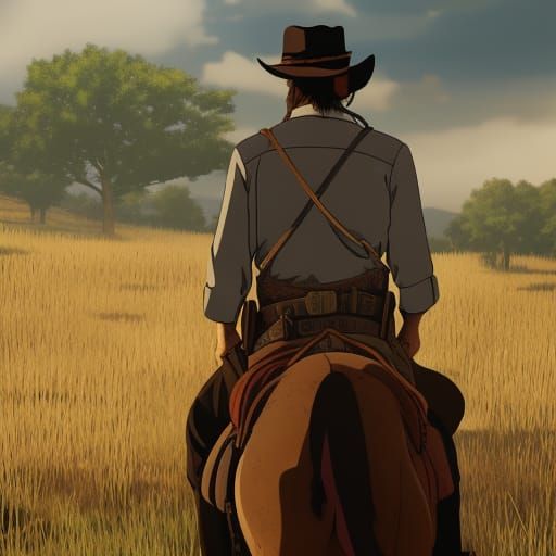 Red Dead Redemption in Studio Ghibli Anime Style
