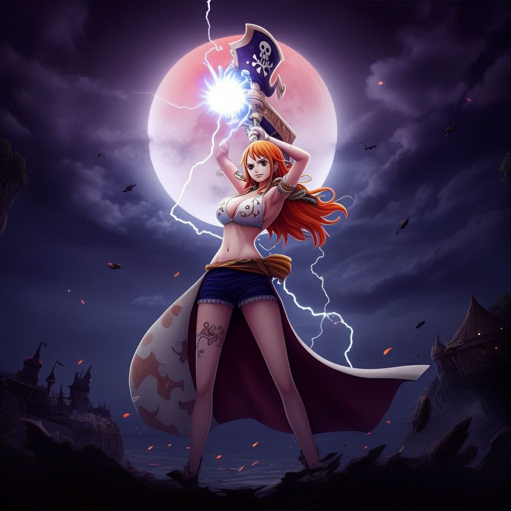 Nami Summons Lightning Under Blood Moon