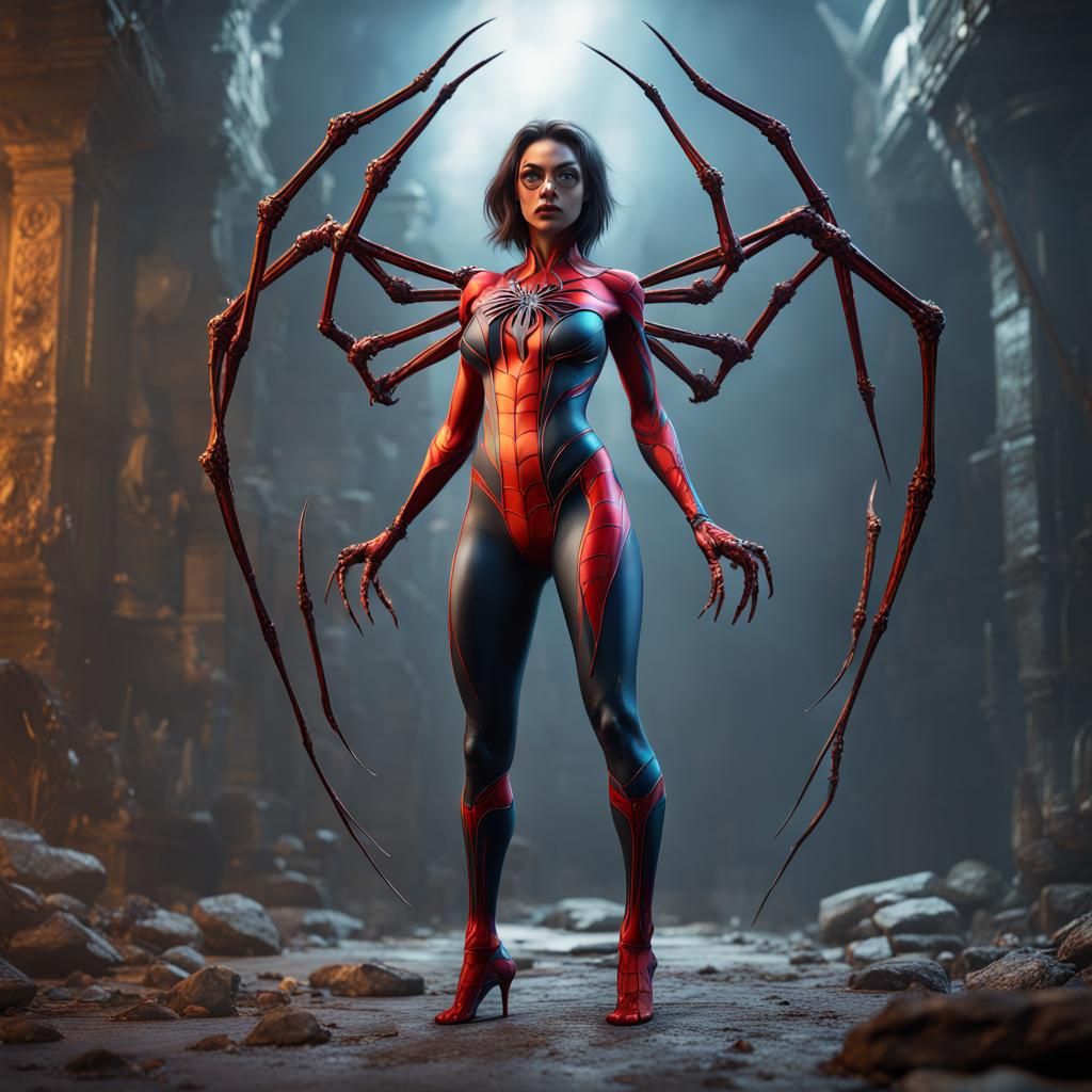 Epic Spider Woman Concept Art in 8K