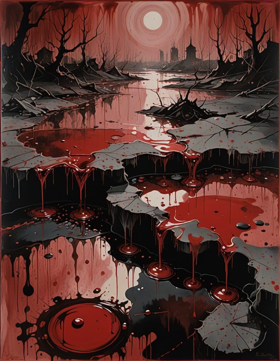 Bloody Scene in Muted Palette, Disturbing Chiaroscuro