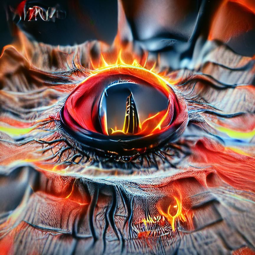The Eye of Sauron in a Fantasy Landscape