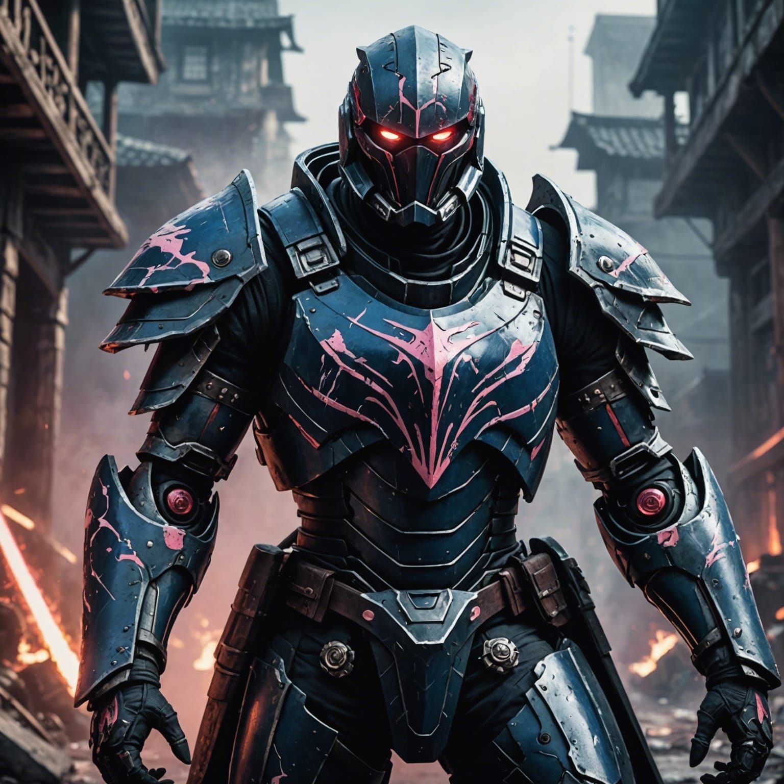 Warforged Assassin Ninja in Detailed Matte Painting