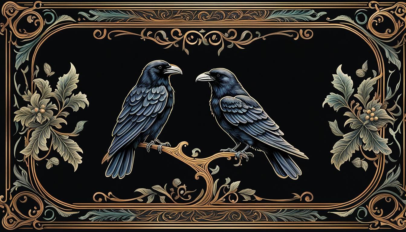 Odin's Ravens Retro Stationery in Acrylic Colors