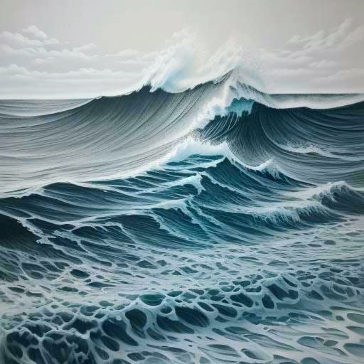 Hyperdetailed Charcoal Drawing of Seafoam