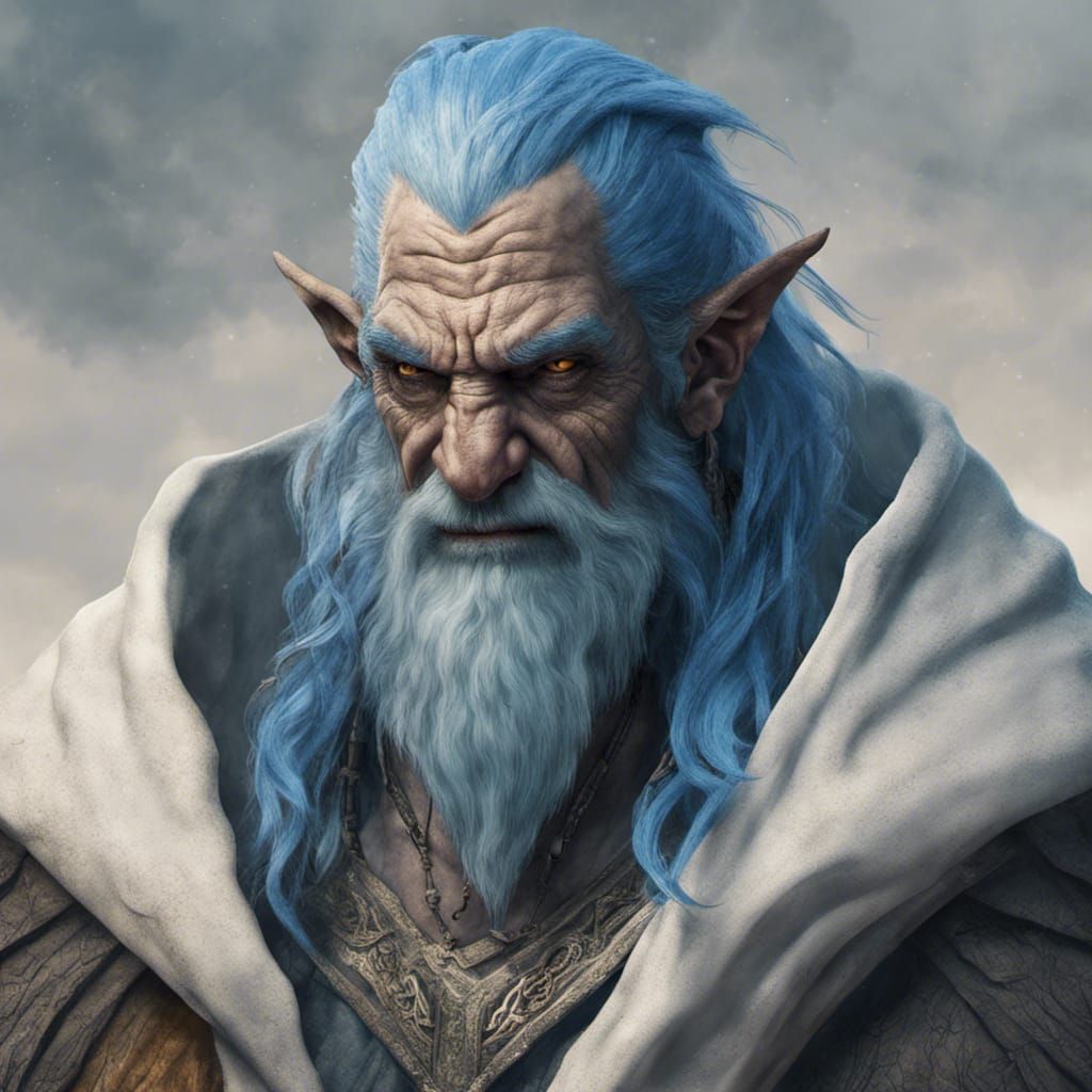 Wise Old Orc Sorcerer Portrait