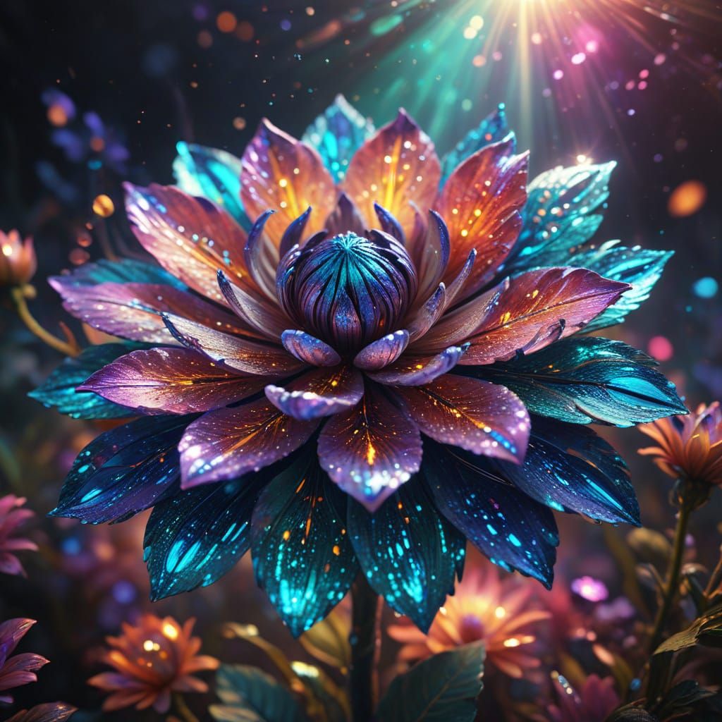 Ethereal Flower Blooms in Shimmering Glory