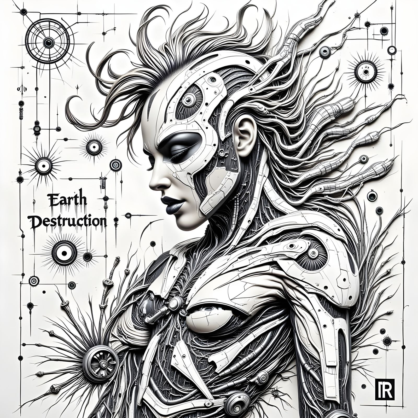 Industrial Cybernetic Horror in Mixed Media