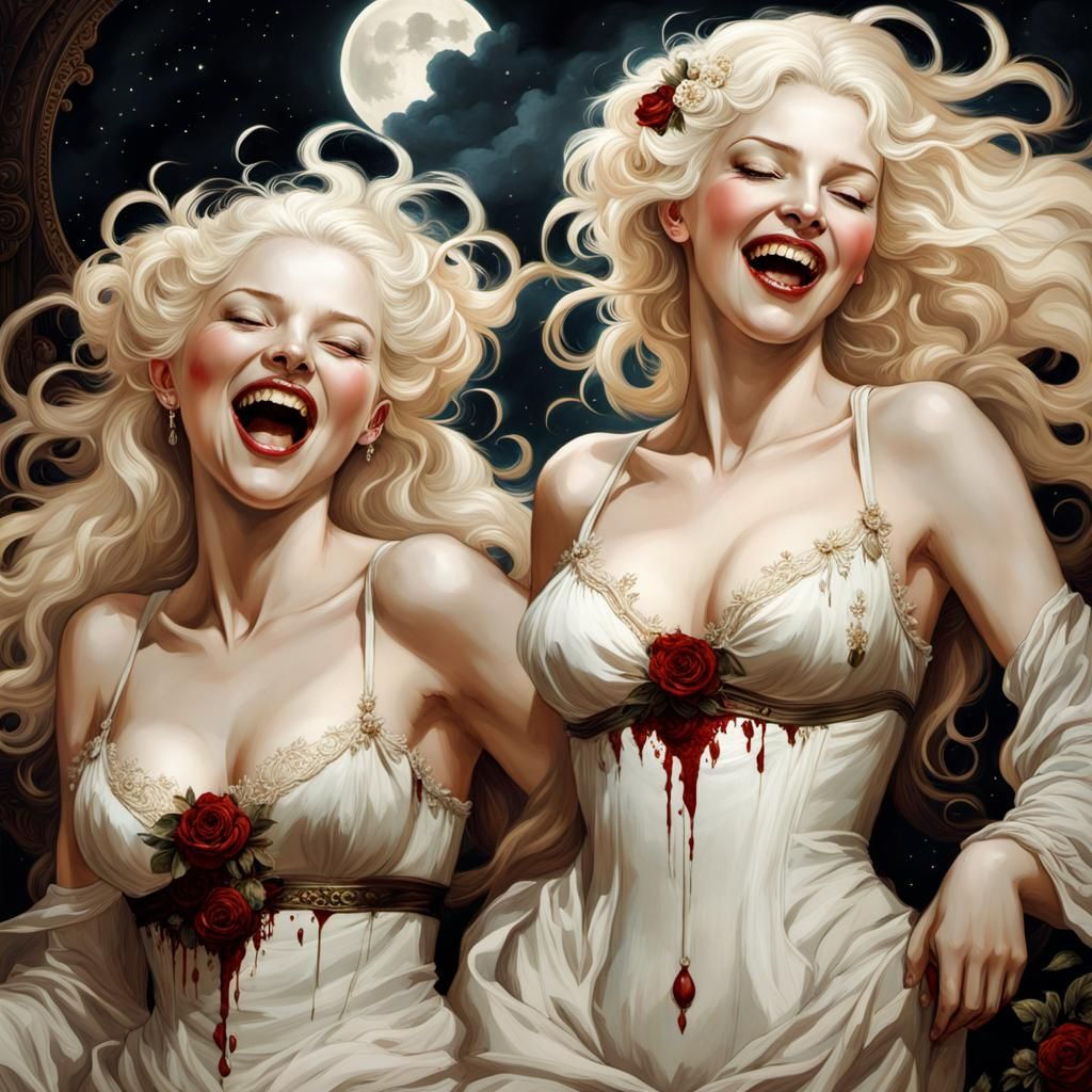 Gothic Albino Beauties Laughing: Italian Renaissance Style