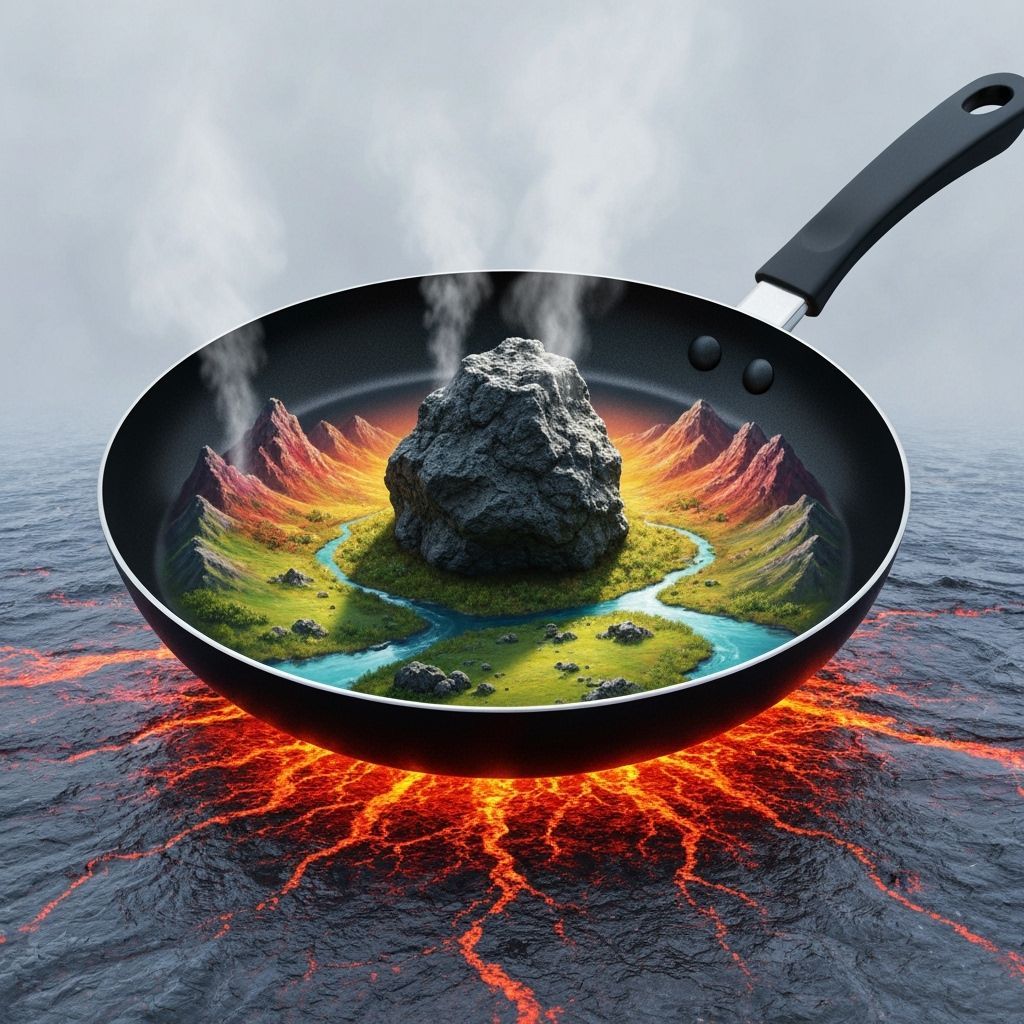 Frying Pan Landscape on Lava Lake: Spray Paint Art