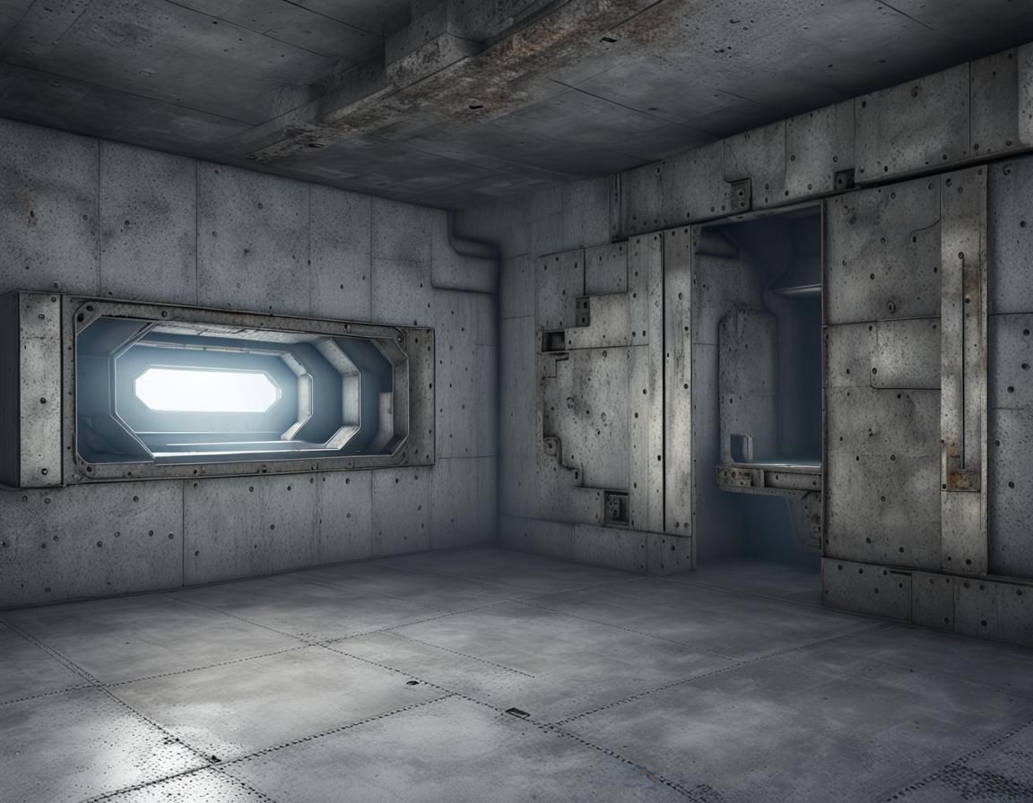 Futuristic Antarctic Bunker Interior in Sci-Fi Style