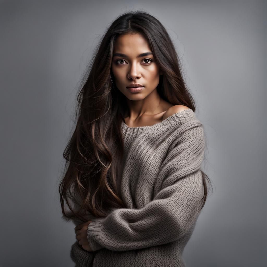 Portrait of a Beautiful Mexican-American Woman in Rembrandt ...