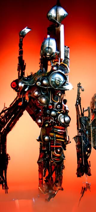Futuristic Samurai Robot Mechwarrior Concept Art