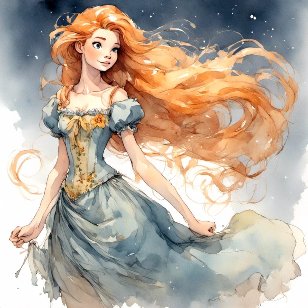 Fox-girl VIXEN, wearing a princess dress.