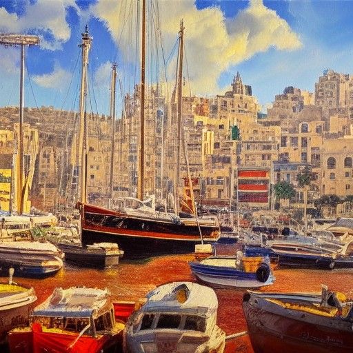 Malta Oil Painting in James Gurney Style
