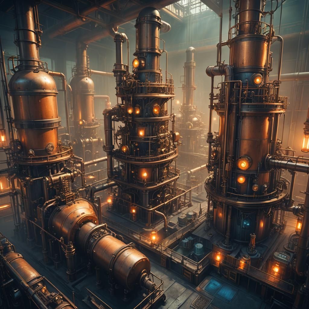 Steampunk Reactor with Intricate Machinery