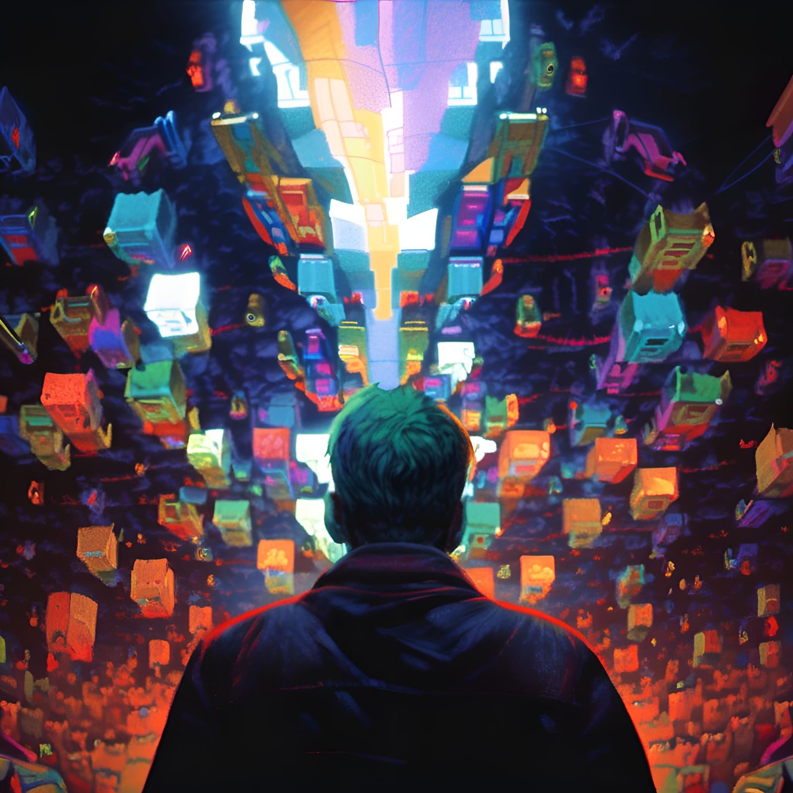 Fiery Eyed Figure in Hyperrealistic Digital Art