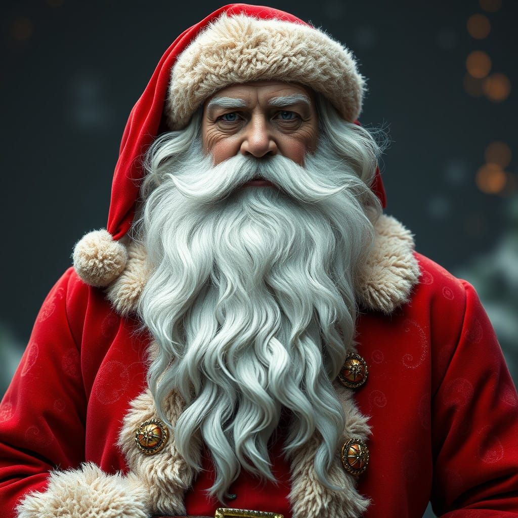 Enchanting, Vintage Santa Claus in Festive, Roseate Suit