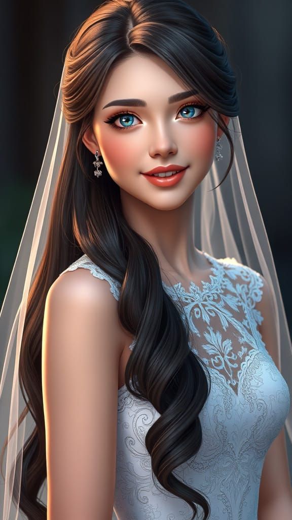 Goddess of Anime-Inspired Elegance in Whimsical Wedding Atti...