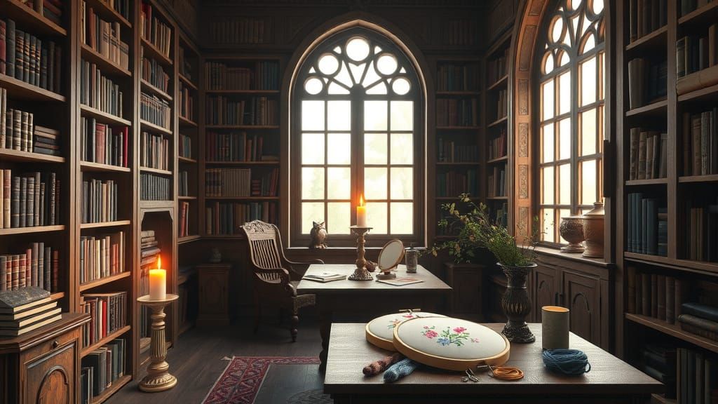 Cozy Study Sanctuary in Warm Woodland Style