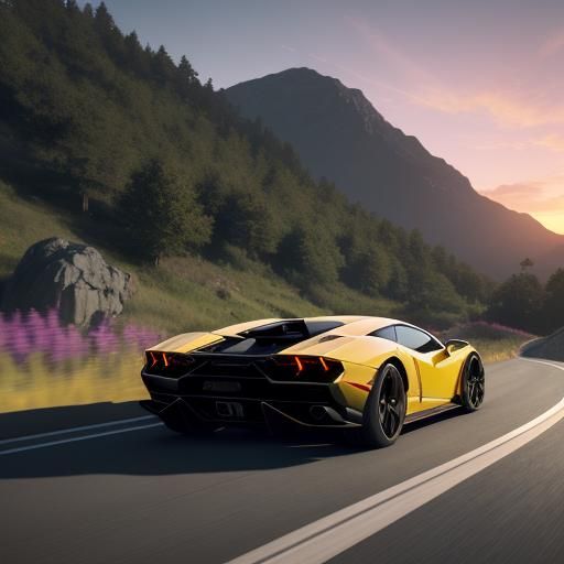 Lamborghini Races into Sunset: Concept Art