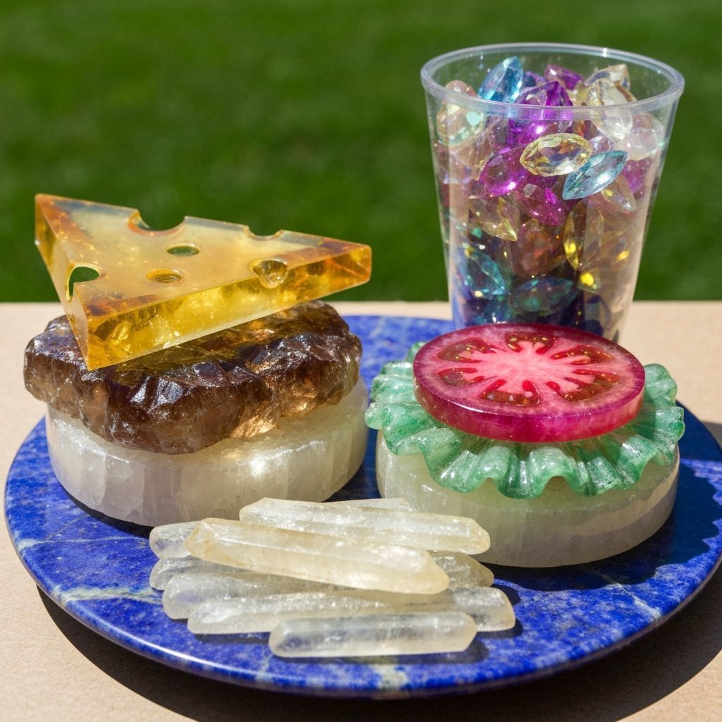 Gemstone Burger and Crystal Cola Still Life