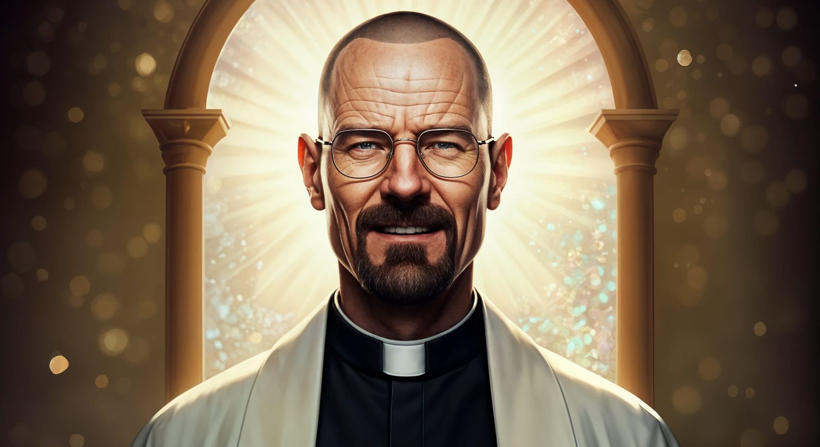 Jubilant Priest in Radiant Sunlight