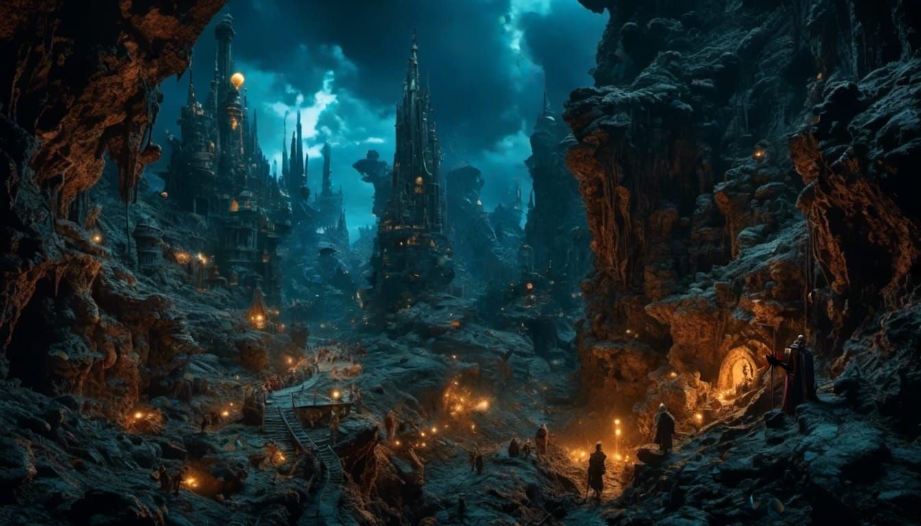 Ominous Fantasy Landscape in Dark Realism Style