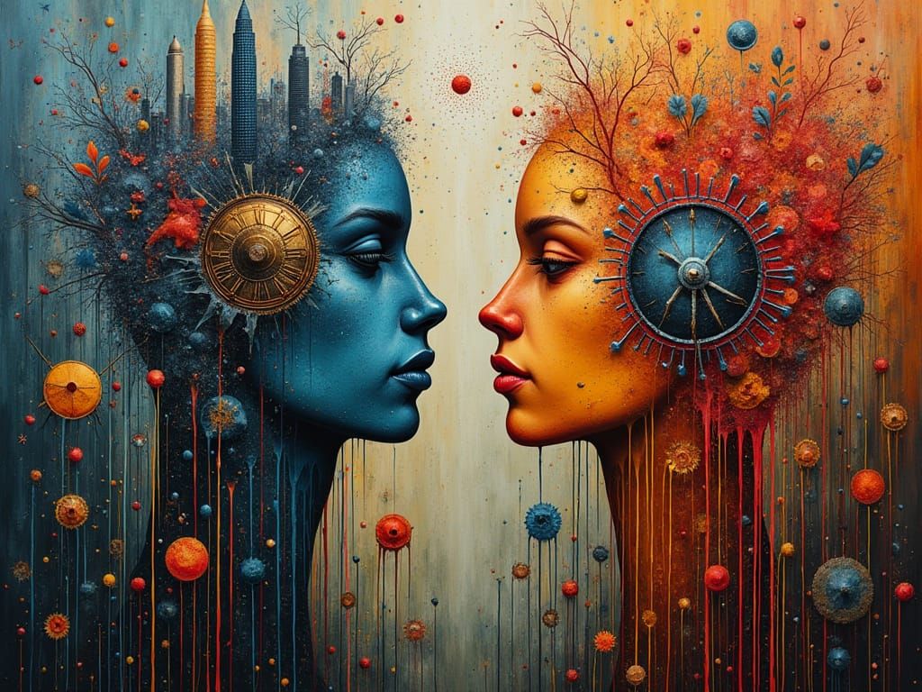 Surreal Biomorphs Unite Organic and Geometric Sides