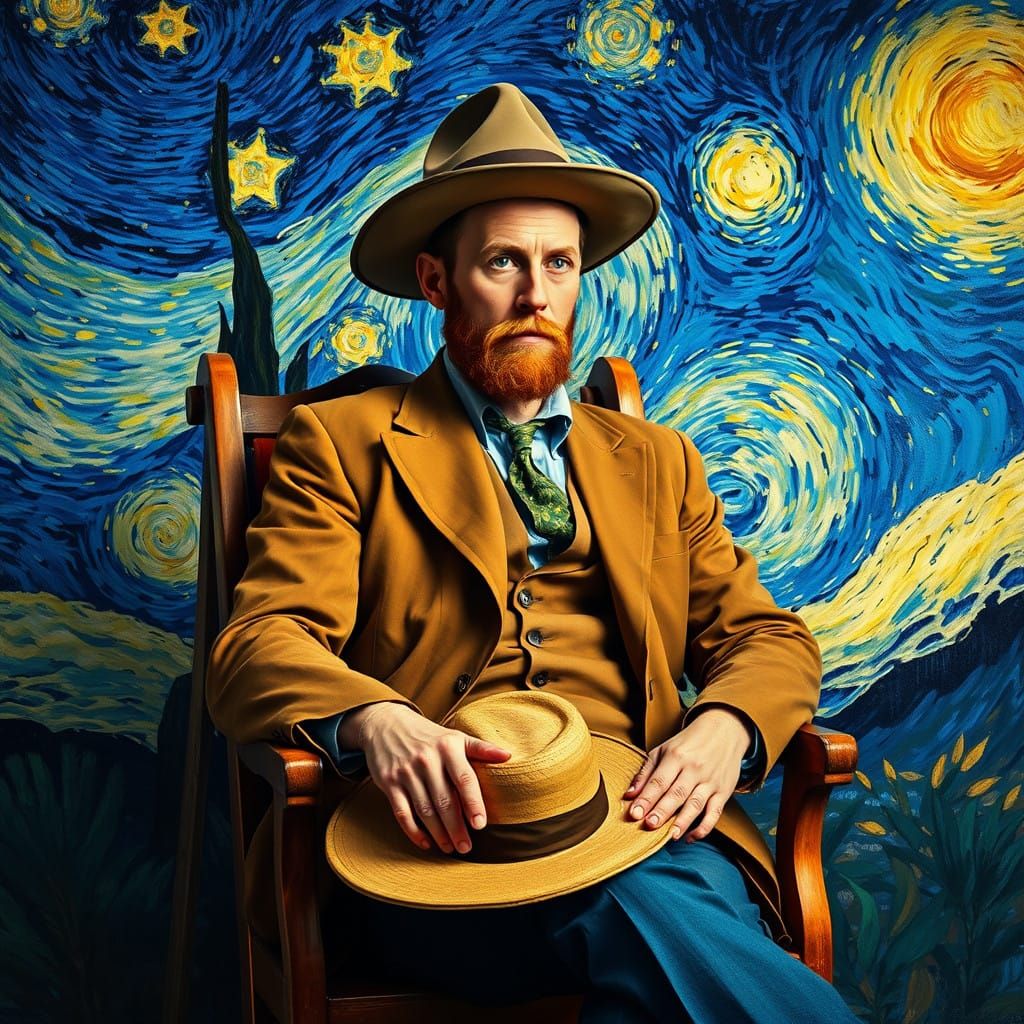 Romantic Portrait of a Man in a Dreamy Landscape