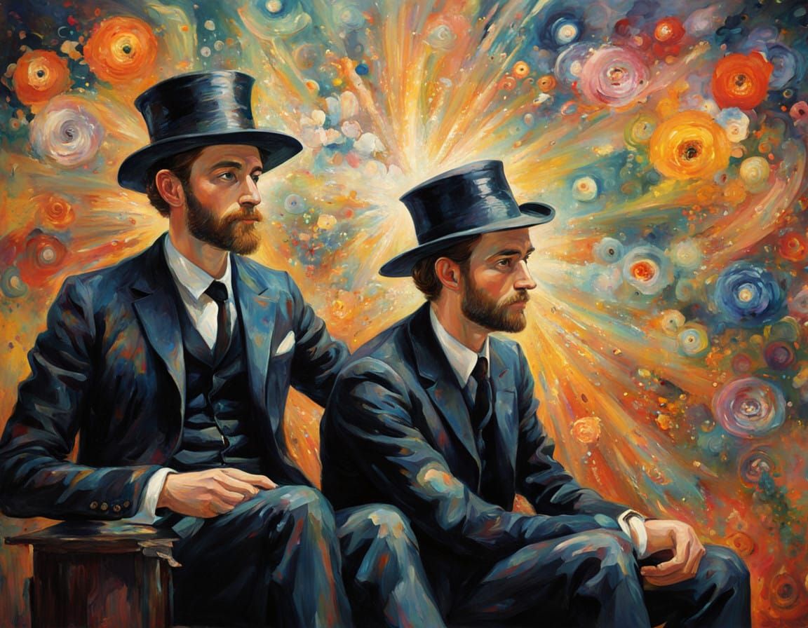 Elegant Young Men in Vibrant Artistic Abandon