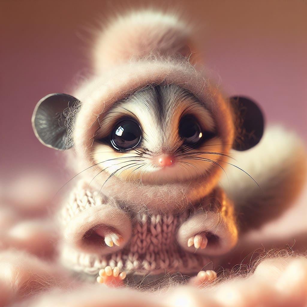 Incredibly Cute Tiny Creature in Adorable Sweater and Hat