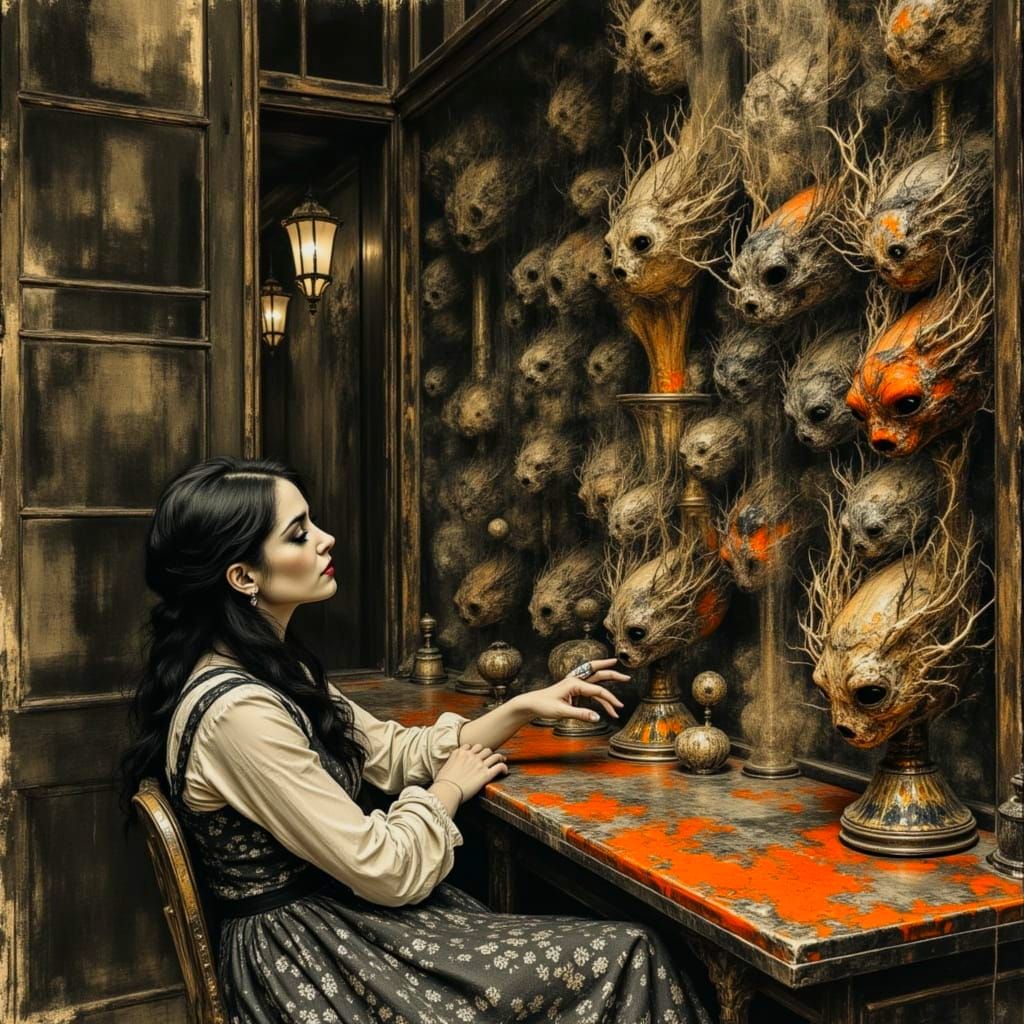 Surreal Lovecraftian Taxidermist's Eccentric Laboratory