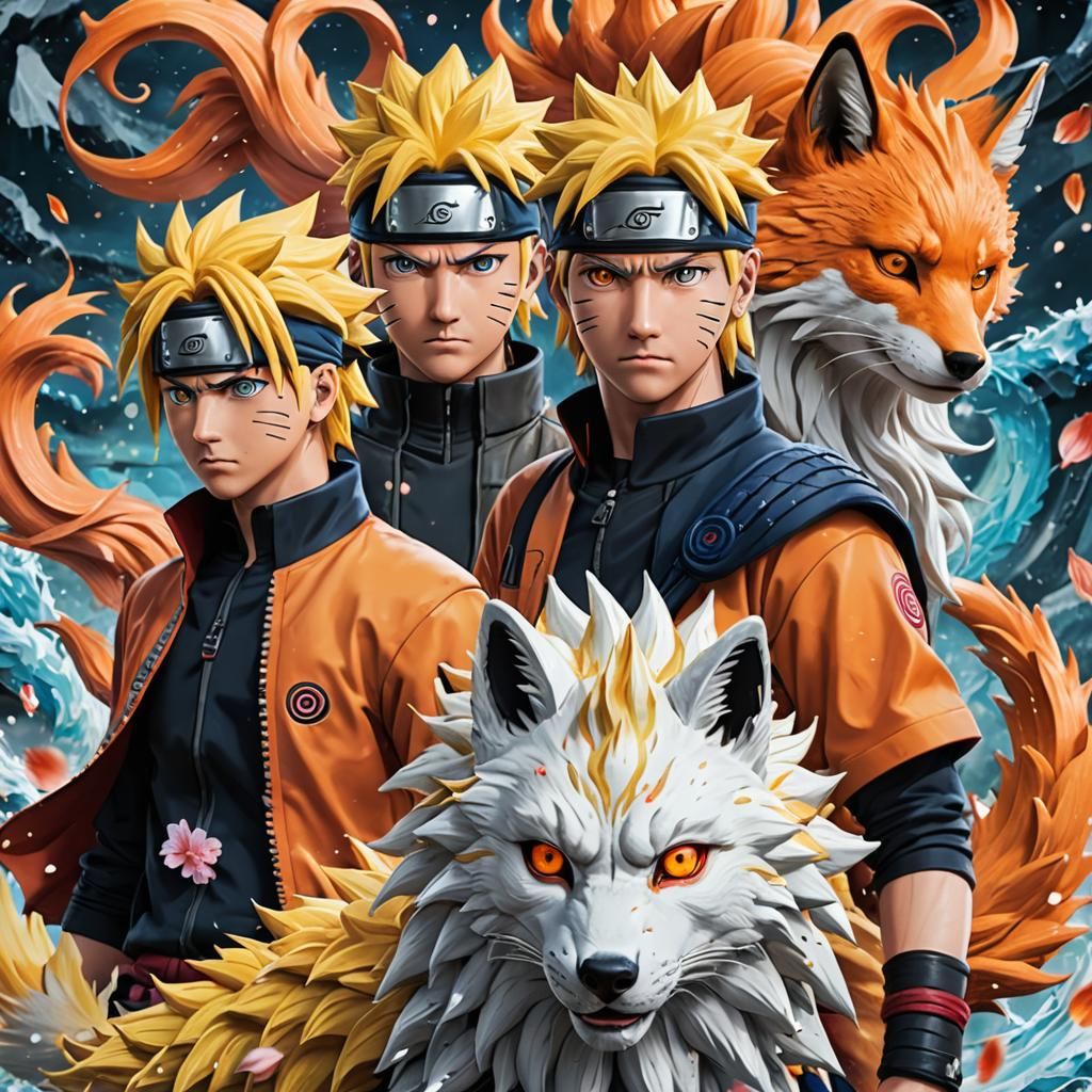 Naruto, Sakura, and Sasuke: Hyperrealistic Ninja Team