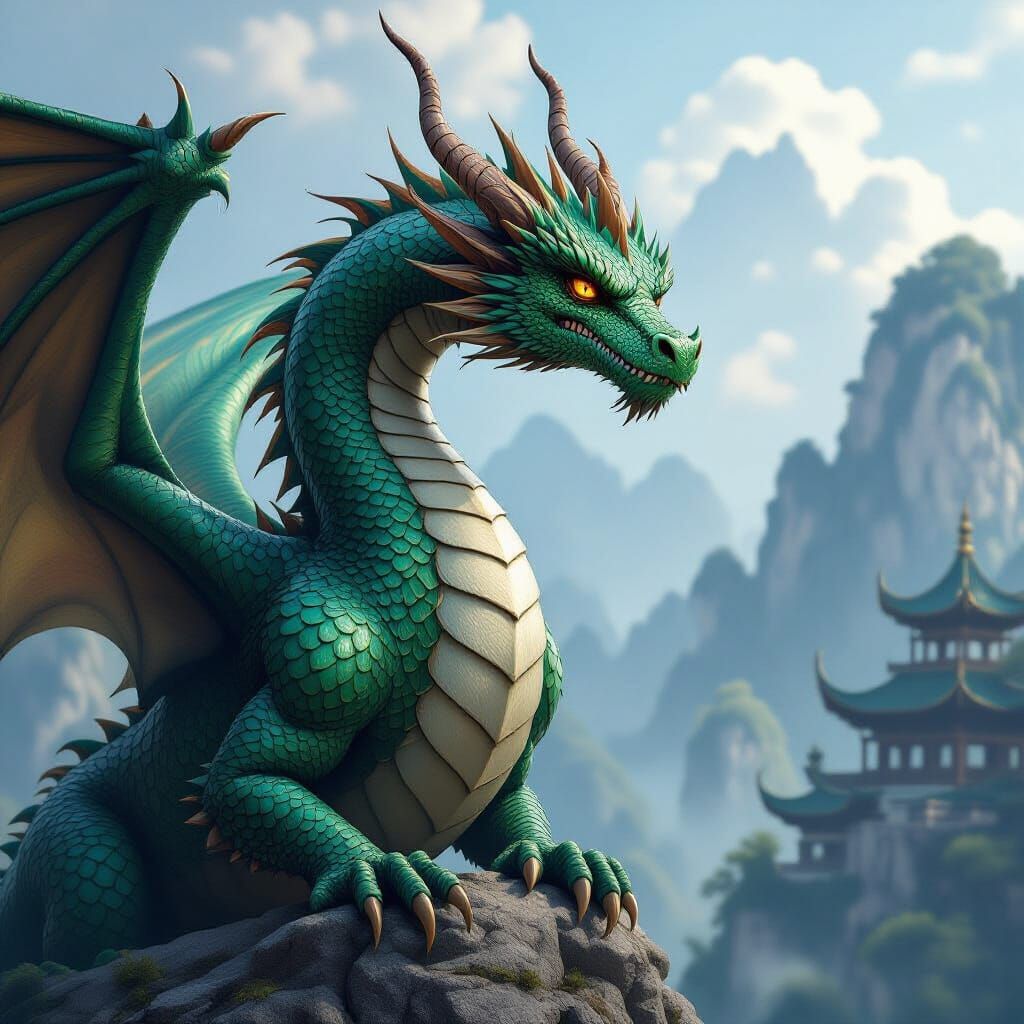 Majestic Dragon in Flight