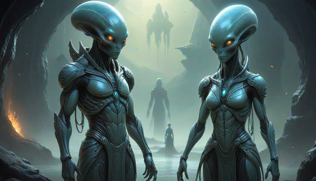 Peaceful, Intelligent Biaviians in Ethereal Fantasy Art