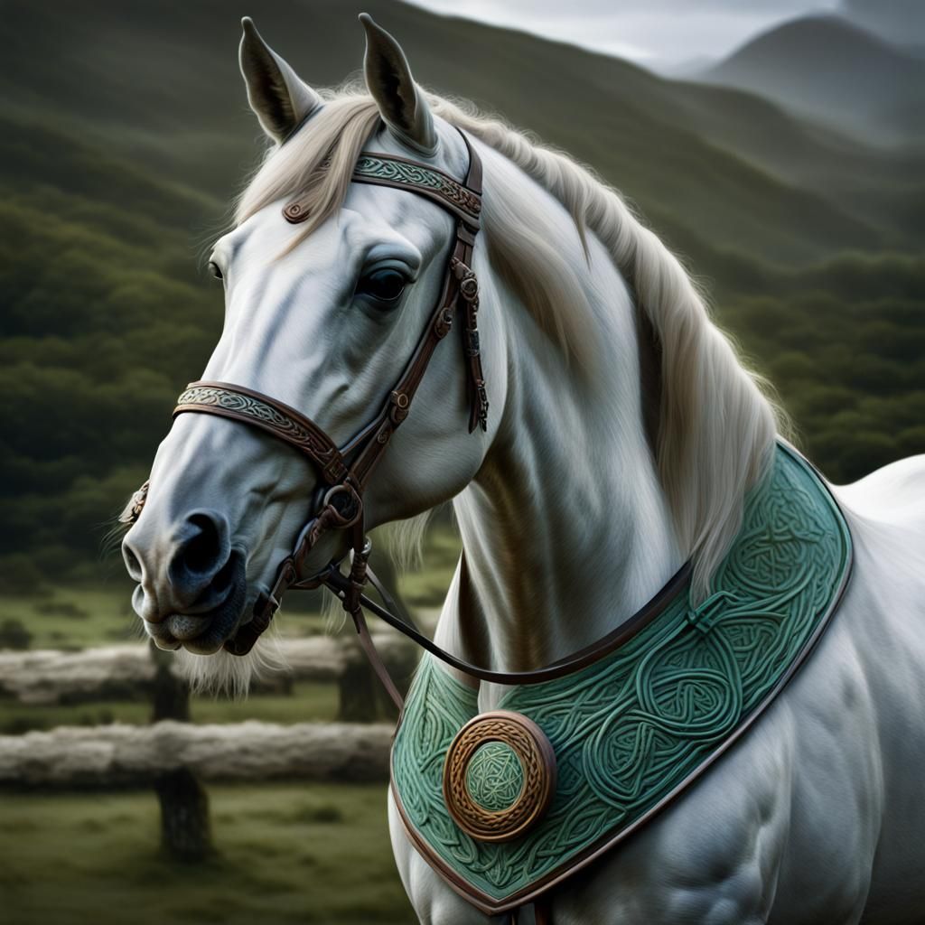 Hologram of Celtic Stallion in Studio Lighting