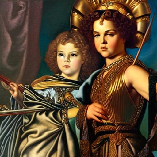 Shirley Temple as Cleopatra in Art Deco Style